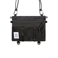 Topo Designs Mountain Accessory crossbody Shoulder Bag in "Black" lightweight recycled nylon.