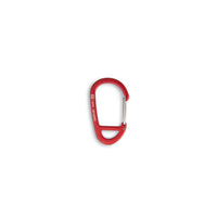 Shot of Topo Designs Carabiner key chain clip in "Black / Red / Blue" in size "49mm".