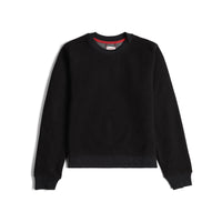 Topo Designs Women's Global Sweater recycled Italian wool crewneck pullover in "Black"