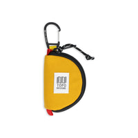 Topo Designs Taco Bag carabiner key clip keychain bag in "Mustard" yellow recycled nylon.