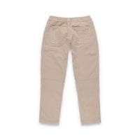 Back of Topo Designs Women's Dirt Pants in 100% organic cotton with drawstring waist in "Sand" white