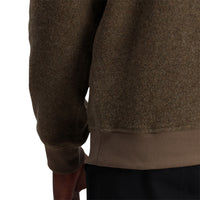 General shot of Topo Designs Men's Global pullover Sweater recycled washable Italian wool in "Desert Palm"