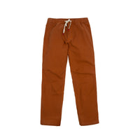 Front product shot of Topo Designs Men's Dirt Pants in "Brick" orange.