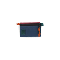 Topo Designs Accessory Bag in "Micro" "Pond Blue / Zinfandel - Recycled" red nylon.