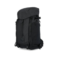 Topo Designs Mountain Pack 28L hiking backpack with external laptop sleeve access in lightweight recycled "Black" nylon.