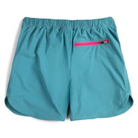 Back view of Topo Designs Women's River quick-dry swim Shorts in "Glacier".Topo Designs Women's River quick-dry swim Shorts in "Glacier".